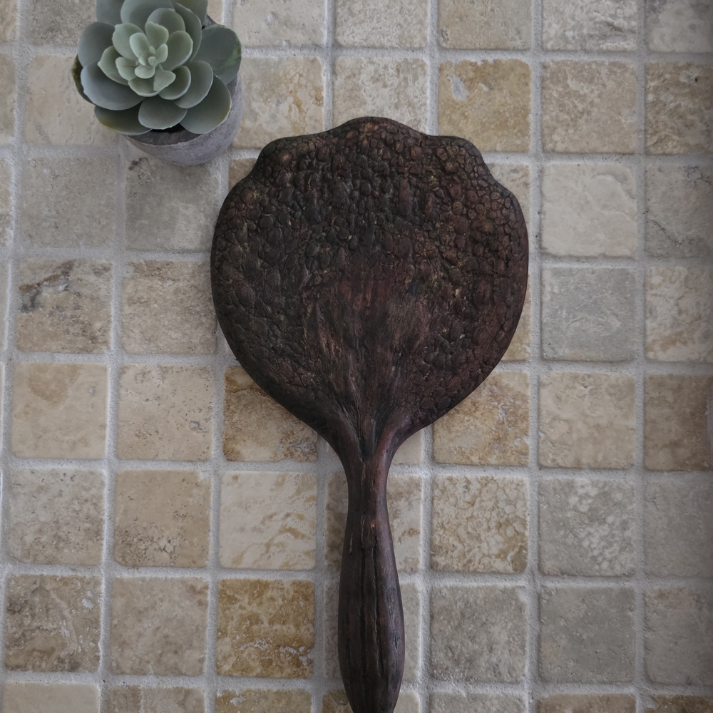 Vintage Wooden Hand Mirror